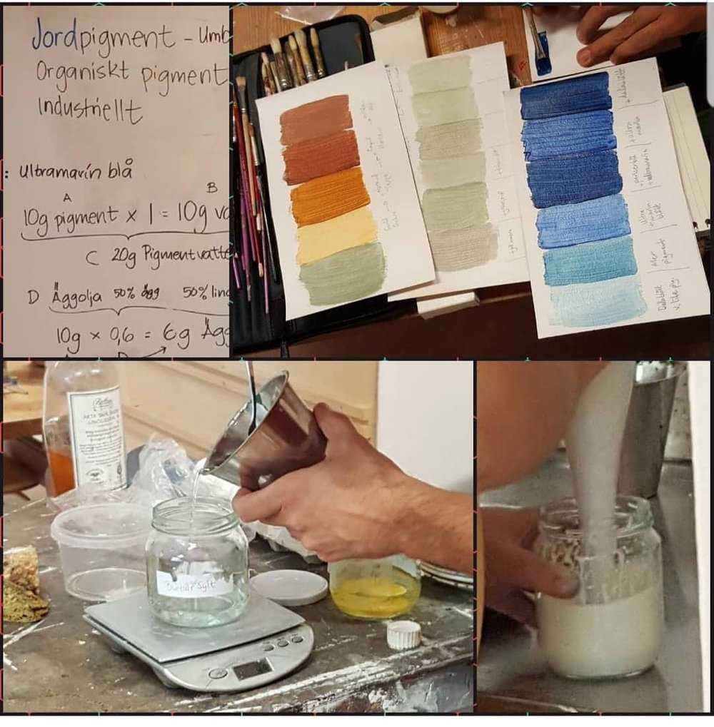 Kurs Äggoljetempera & traditionellt filmjölksmåleri