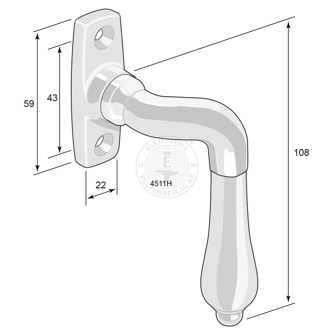 Spanjoletthandtag 4511V N m s