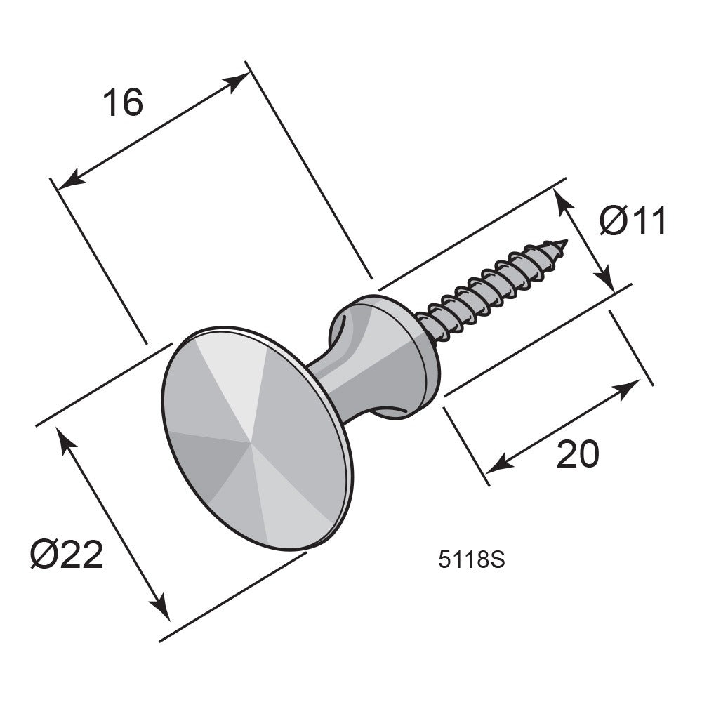 Innanfönsterknopp 5118S N
