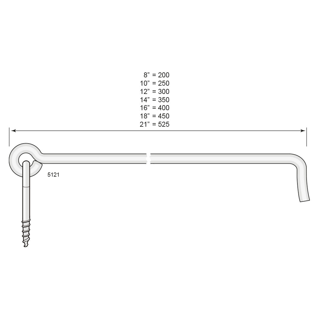 Stormhaspe 5121-8" m skruvögl