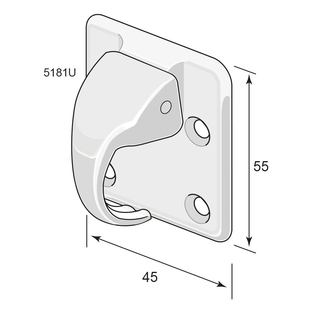 Skåpregel 5181U rf u hake m sk
