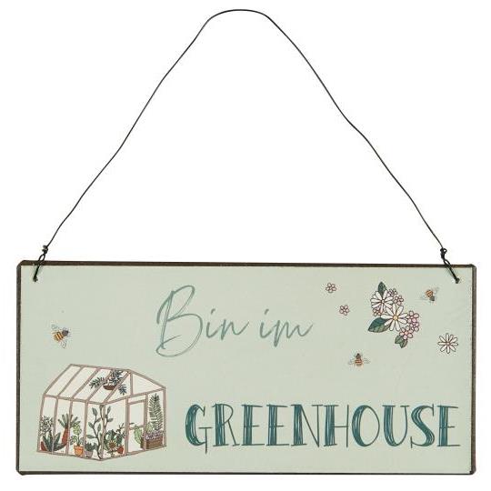 Metallskylt Bin im Greenhouse
