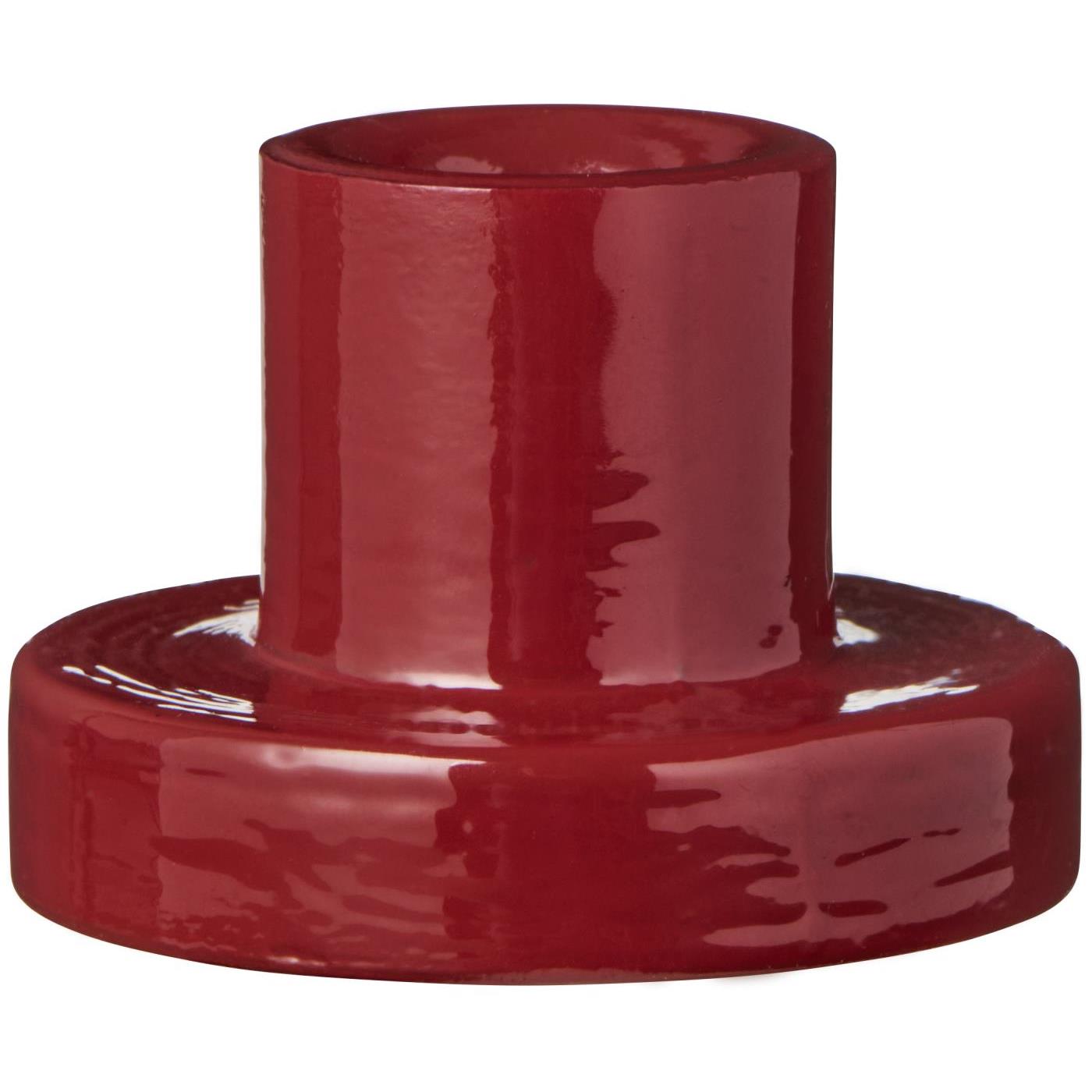 Ljusstake glas röd