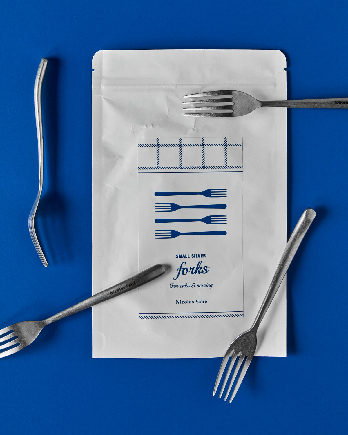 Dessertgafflar antik silver 4-pack