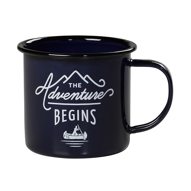 Emaljmugg – Blå “The Adventure Begins”
