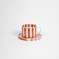 Kaffekopp med fat, Monica, Rost-Orange