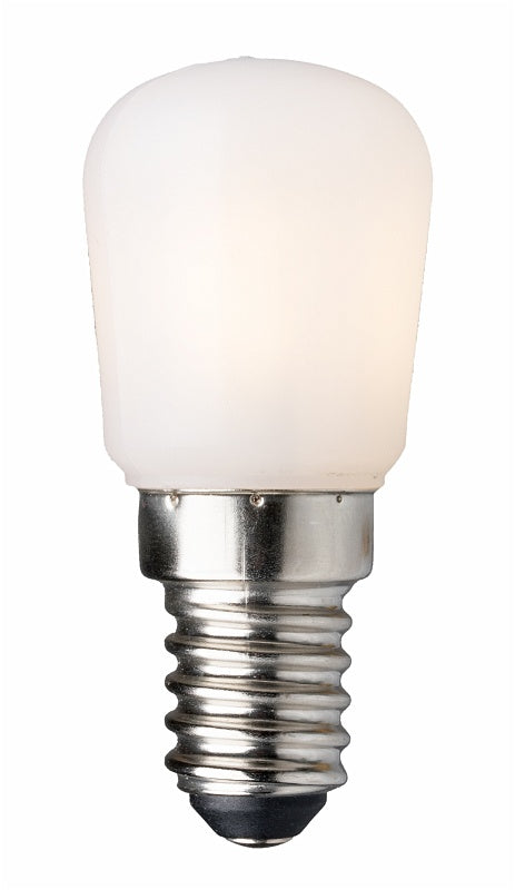 LED T26 E14, päron, frostad, varmvit, E14, 2W, 150lm, 3000K