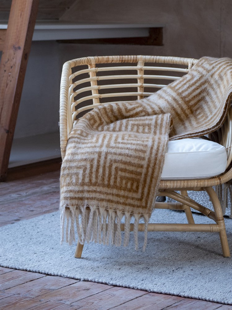Pläd Henry beige/brun – Mogihome