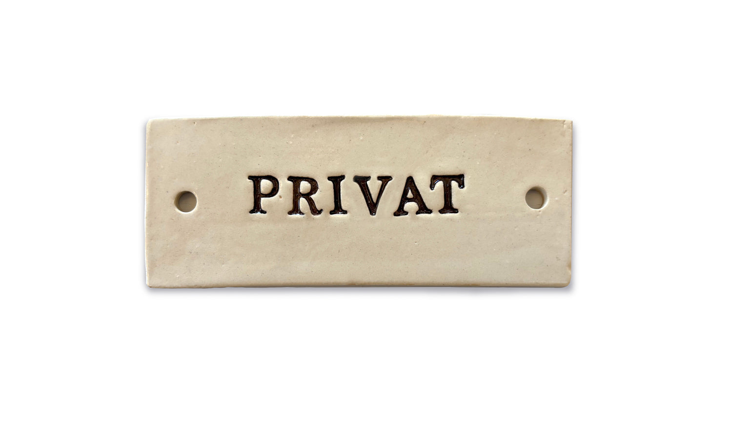Privat – Handgjord keramikskylt