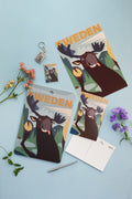 SWEDISH ELK FAMILY SELFIE – Vykort