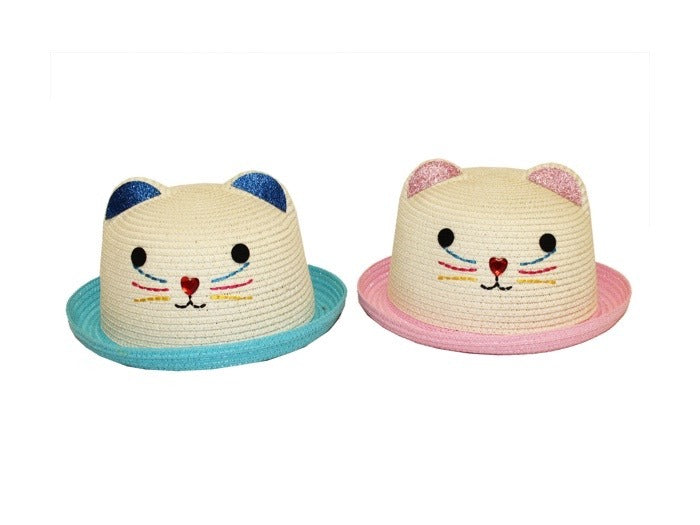 Stråhatt Katt Blå