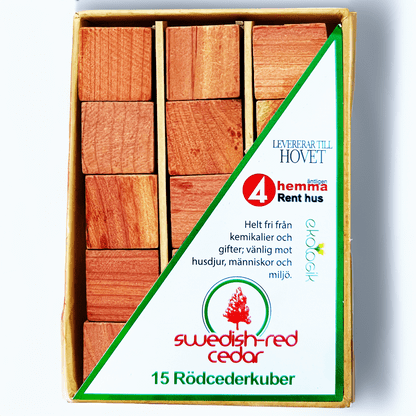 Rödcederkuber 15-pack, handgjorda