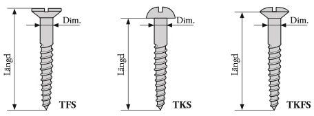 Träskruv TFS 9x1 stål obeh, 10-pack
