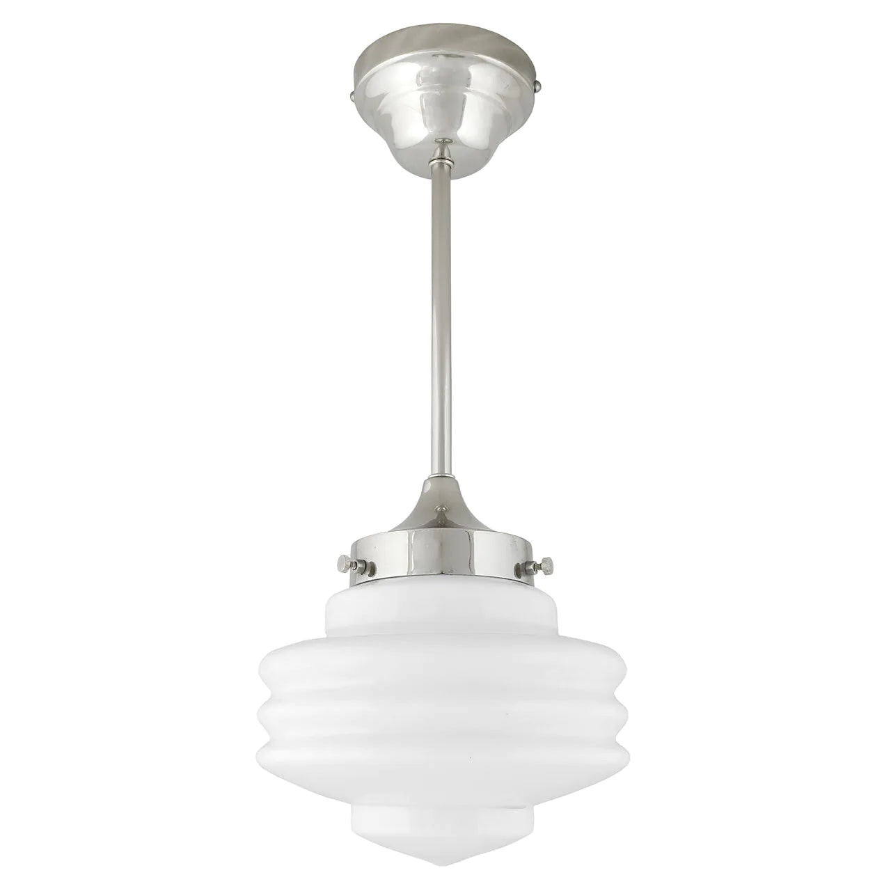 Taklampa m. Stång Valter Opal/Nickel Lång
