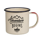 Emaljmugg – Gul “The Adventure Begins”