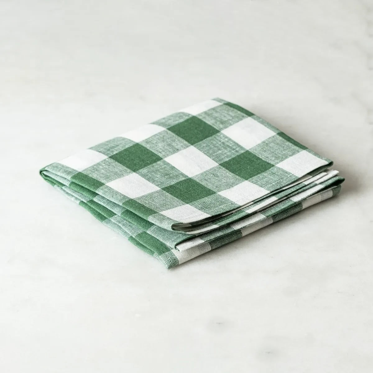 Handduk Gingham – Grön/Vit