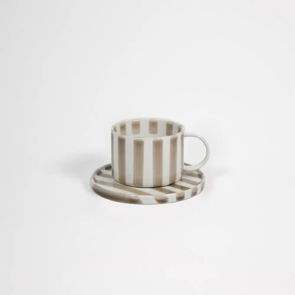 Kaffekopp med fat, Monica ,Beige