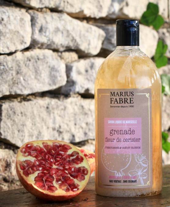 Flytande Marseilletvål Körsbärsblom & Granatäpple – 1 L | Marius Fabre