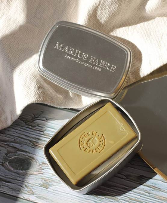Marseilletvål med olivolja i aluminiumask – 100 g | Marius Fabre