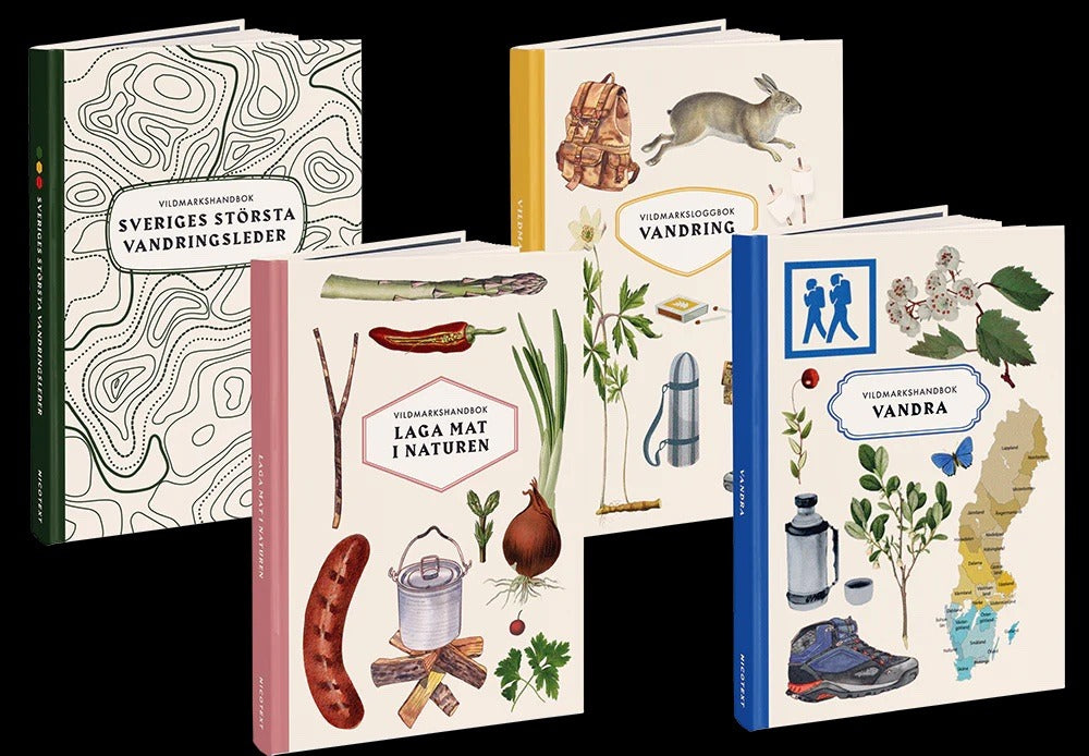 NATURHANDBÖCKER: Vandra, Laga mat i naturen, Sveriges största vandringsleder, Loggbok: Vandring