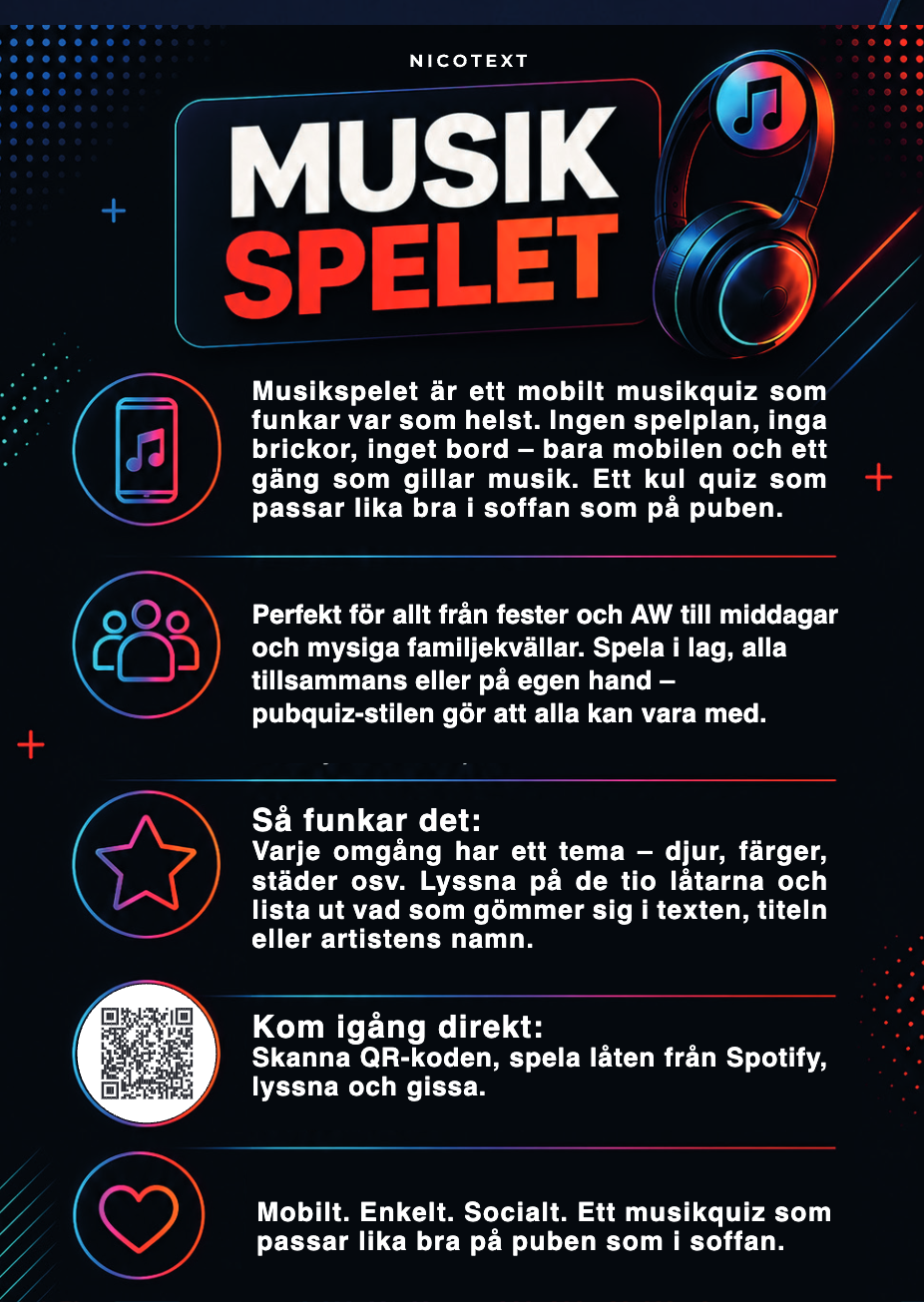 Musikspelet – Musikquiz från Nicotext