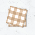 Pappersservett Gingham Beige