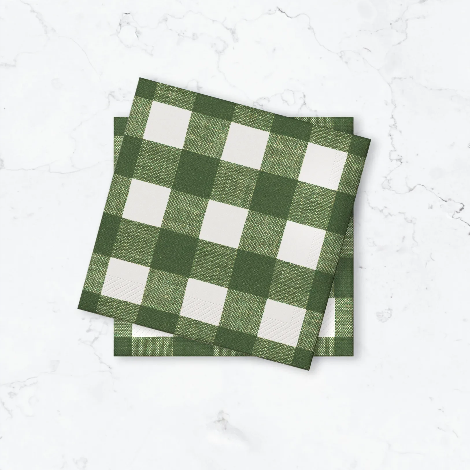 Pappersservett Gingham Grön
