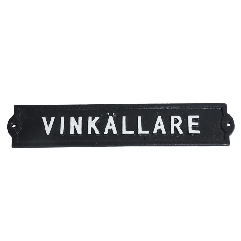 Skylt Vinkällare i gjutjärn