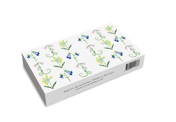 Tändsticksask skandinaviska blommor