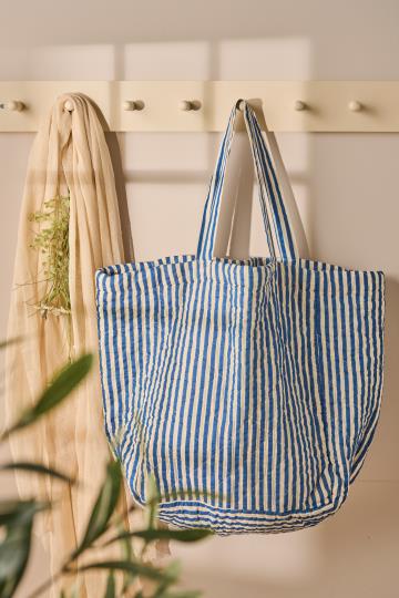Väska Quiltad Off White/Blue IB Laursen