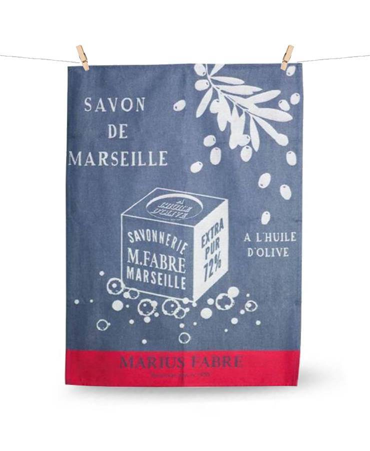 Kökshandduk "Savon de Marseille" Marius Fabre Produktkategori: Köksdetaljer. Köp hos Byggnadsvardskompaniet.se